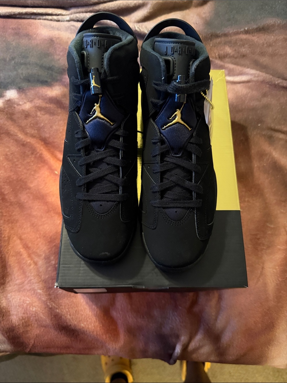 Jordan Black and Gold Sneakers. GS size 7.